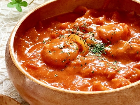 濃厚♡海老とチーズのトマトクリーム煮